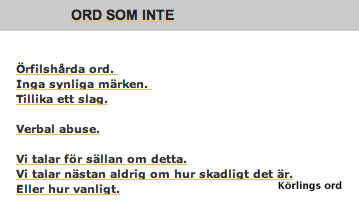 Ord som inte - Körlings ord